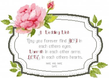 Rose Wedding Wish Sampler Pattern Chart Graph