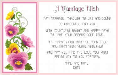 Pansy Wedding Wish Sampler Pattern Chart Graph
