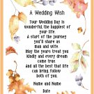 Fall Season Wedding Sampler Pattern Chart Graph