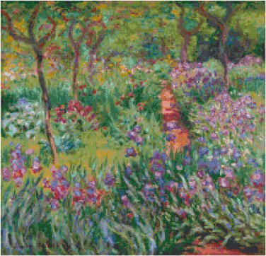 Iris Garden in Giverny Pattern Chart Graph