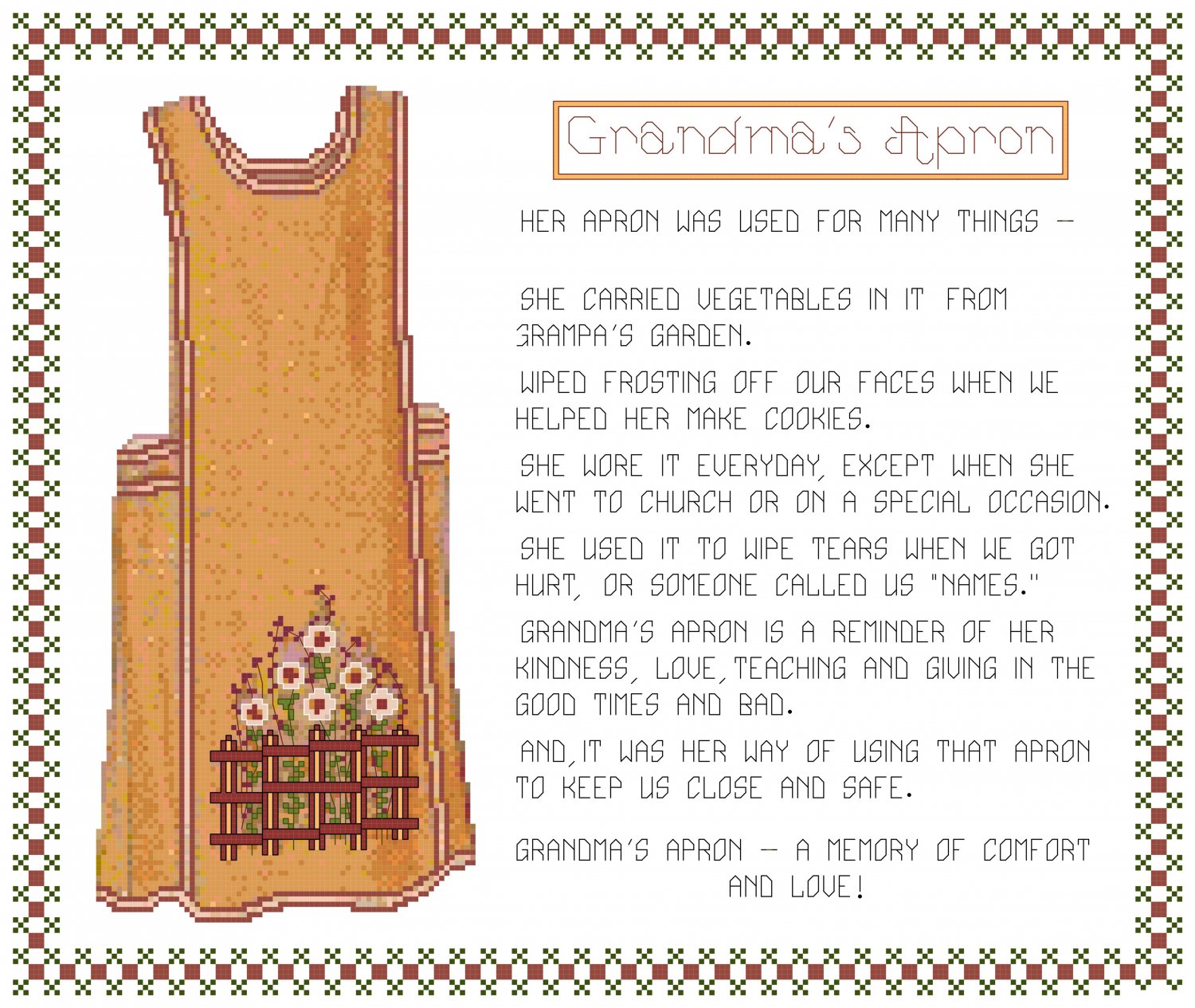 Printable Grandmas Apron Poem - Free Printable Download