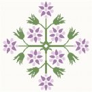 Columbine Motif Pillow Top Cross St/Needlepoint pattern chart graph Columbine Motif Pillow Top Cross St/Needlepoint pattern chart graph
