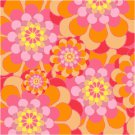 Zinnia Blossoms Seat or Pillow Top X-Stitch or Needlepoint pattern chart graph