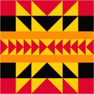 American Indian Seat or Pillow Top X-Stitch or Needlepoint pattern chart graph