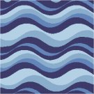 Waves Seat or Pillow Top X-Stitch or Needlepoint pattern chart graph