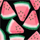Watermelon Seat or Pillow Top X-Stitch or Needlepoint pattern chart graph Watermelon Seat or Pillow Top X-Stitch or Needlepoint pattern chart graph