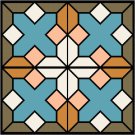 Stained Glass Nature Seat-Pillow Top X-Stitch or Needlepoint pattern chart graph