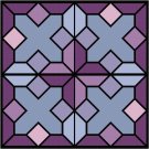 Stained Glass Amethyst Seat-Pillow Top X-Stitch or Needlepoint pattern chart graph Stained Glass Amethyst Seat-Pillow Top X-Stitch or Needlepoint pattern chart graph