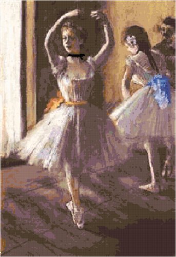 Two Dancers in the Studio by Edgar Degas Pattern Chart Graph