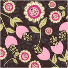 Fanciful Floral Seat or Pillow Top X-Stitch or Needlepoint pattern chart graph