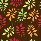 Autumn Sumac Leaves Seat or Pillow Top X-Stitch or Needlepoint pattern chart graph