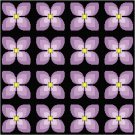 Violets Seat or Pillow Top X-Stitch or Needlepoint pattern chart graph