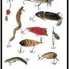 Old-Time Fishing Lures Pattern Chart Graph