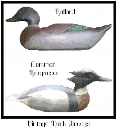 Vintage Duck Decoys - Set 2 Pattern Chart Graph