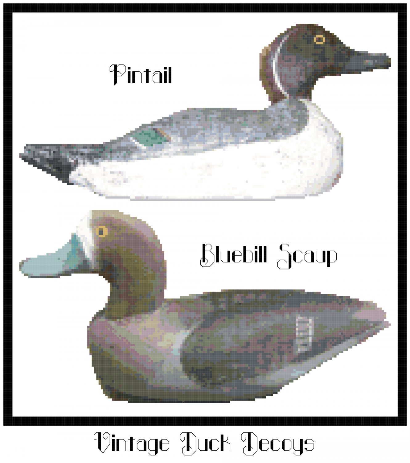 Vintage Duck Decoys Set 1 Pattern Chart Graph