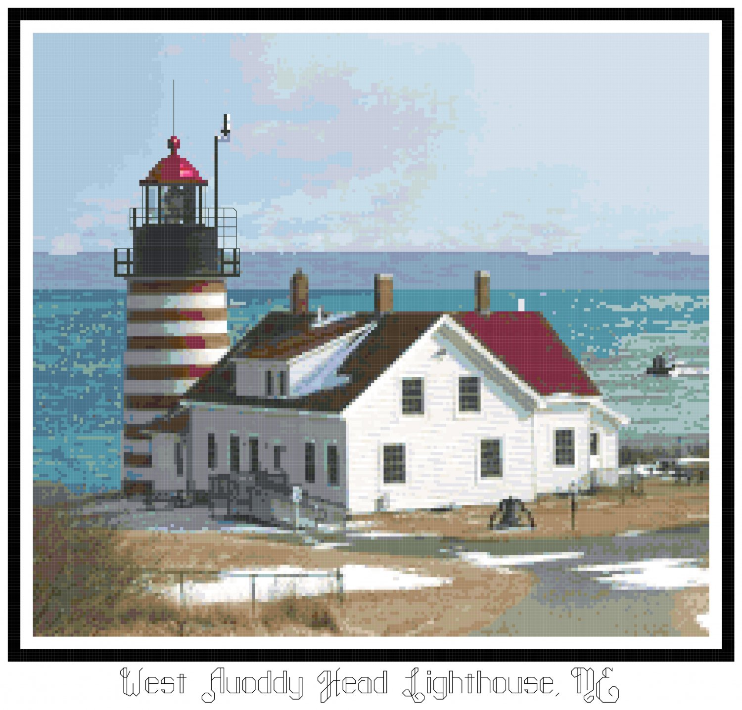 West Quoddy Head Lighthouse, ME Pattern Chart Graph