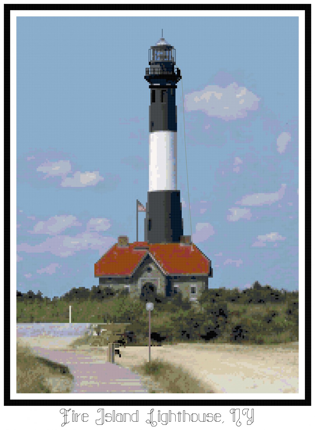Fire Island Lighthouse, NY Pattern Chart Graph