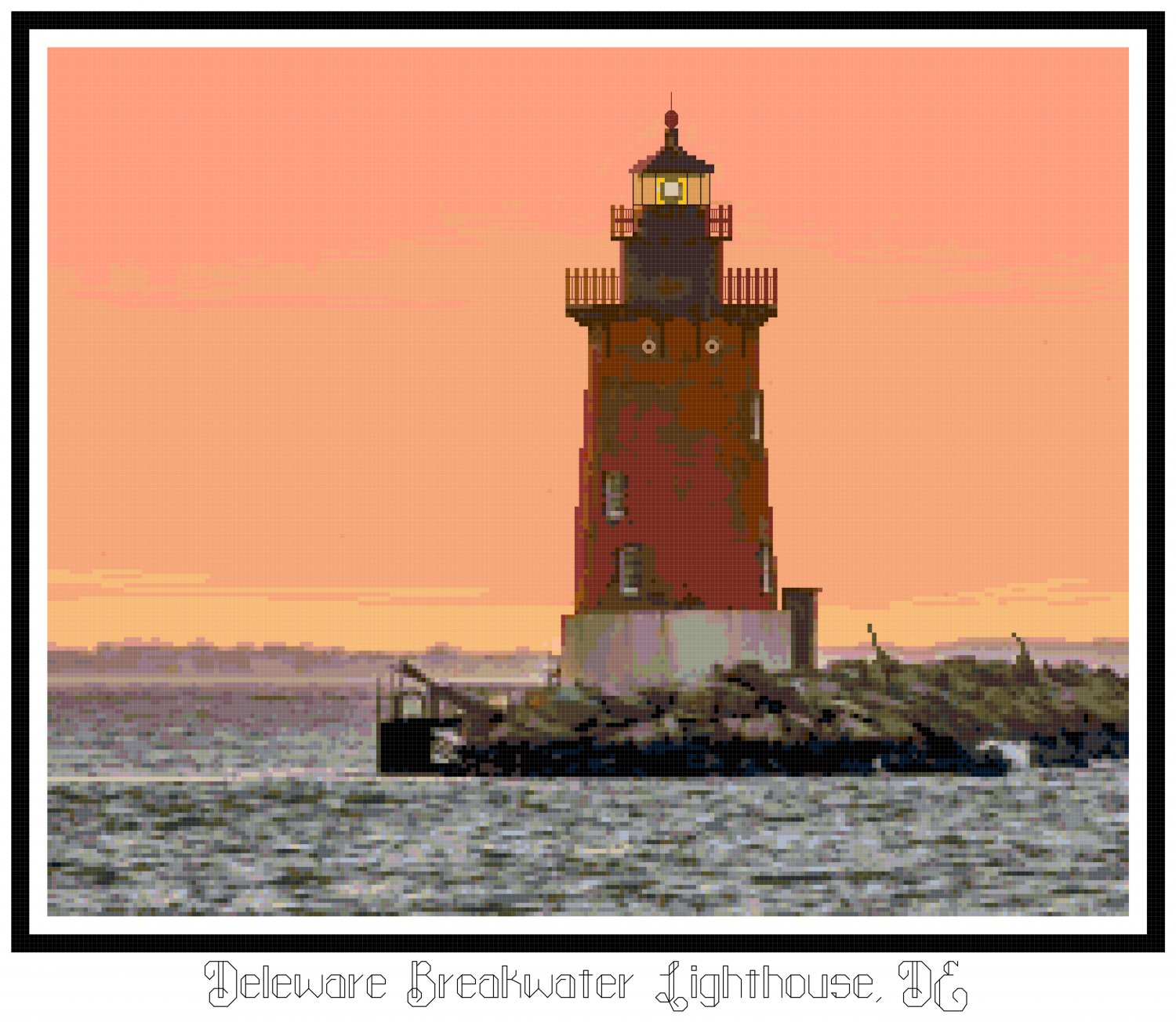 Deleware Breakwater Lighthouse, DE Pattern Chart Graph