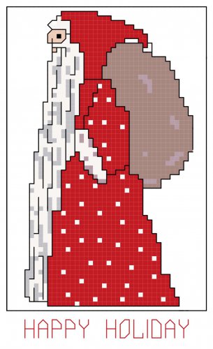 OLD TIME SANTA 4 quick and easy pattern chart graph