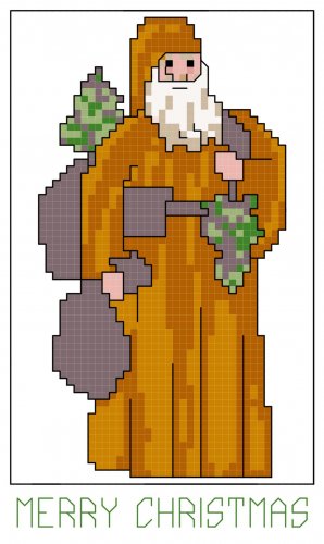 OLD TIME SANTA 3 quick and easy pattern chart graph