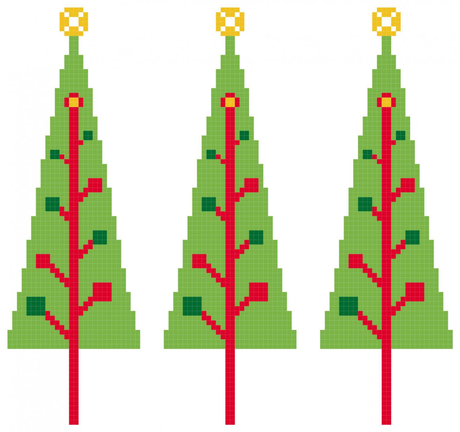 CHRISTMAS TREES quick and easy pattern chart graph