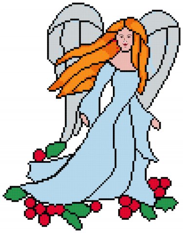 Beautiful Christmas Angel Pattern Chart Graph