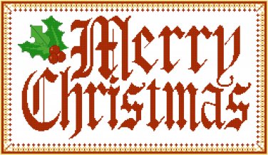 Merry Christmas Banner 1 Pattern Chart Graph