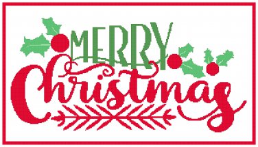 Merry Christmas Banner 2 Pattern Chart Graph