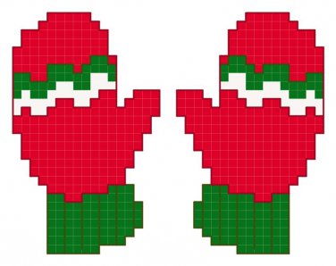 Mittens quick and easy Pattern Chart Graph