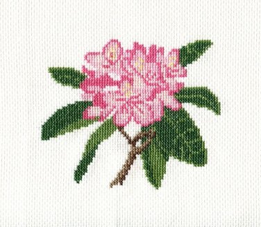 "RHODODENDRON" Finished Completed Counted Cross Stitchery