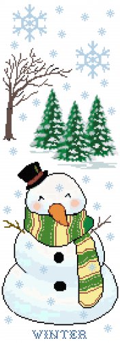 Winter Banner Cross Stitch Pattern Chart Graph