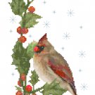 Winter Cardinals Banner Cross Stitch Pattern Chart Graph