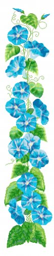 Morning Glory Bell Pull Cross Stitch Pattern Chart Graph