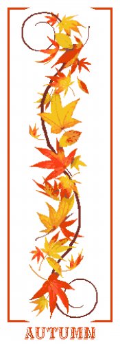 Autumn Bell Pull Cross Stitch Pattern Chart Graph