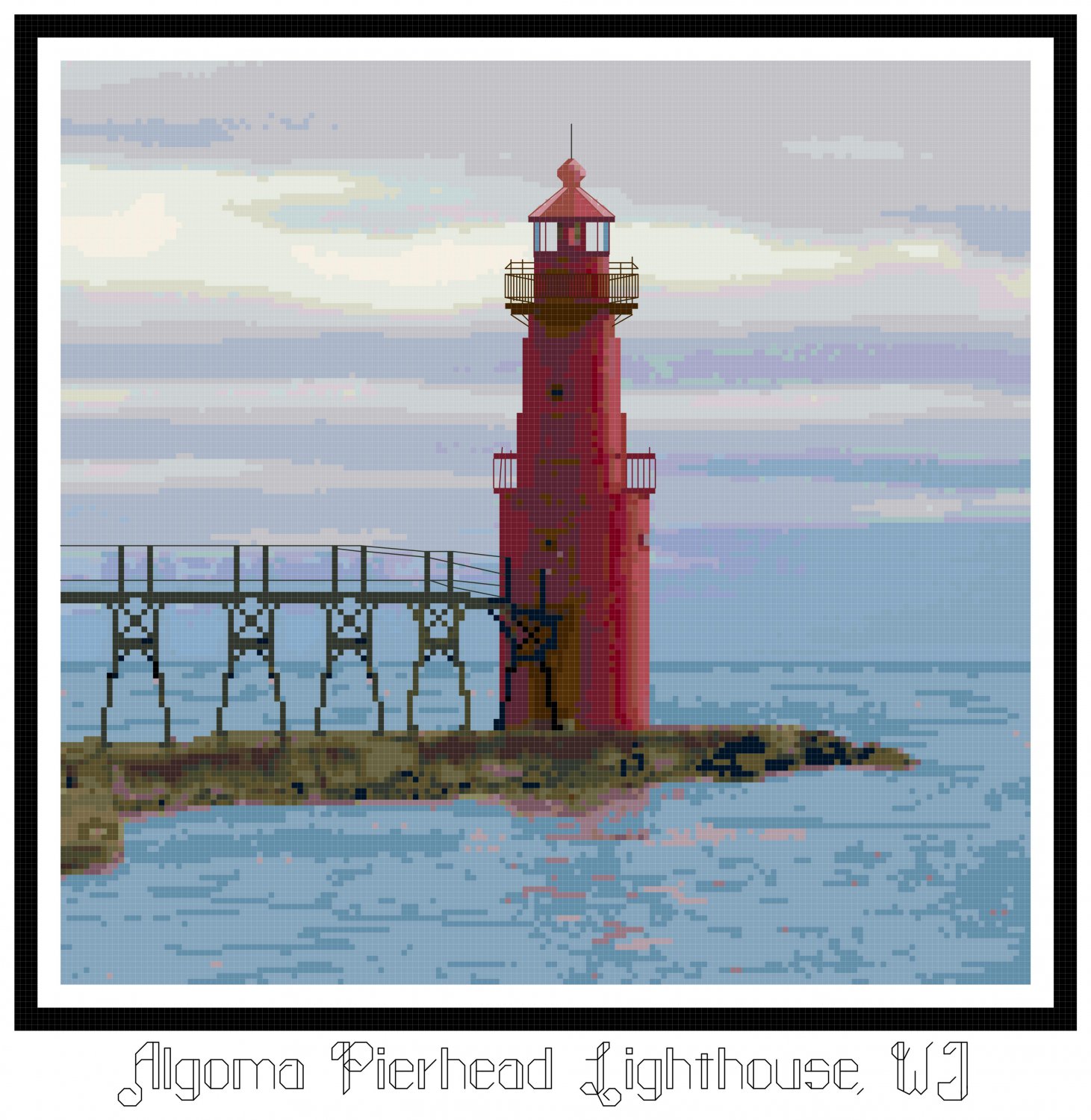 Algoma Pierhead Lighthouse, WI Pattern Chart Graph
