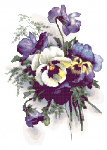 Beautiful Pansies 2 Pattern Chart Graph