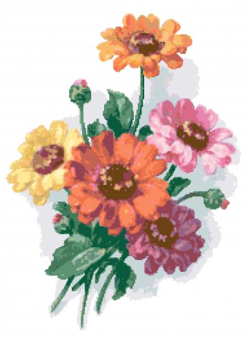 Summer Zinnias Pattern Chart Graph