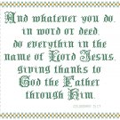 Thankfulness - And Whatever You Do Pattern Chart Graph Thankfulness - And Whatever You Do Pattern Chart Graph