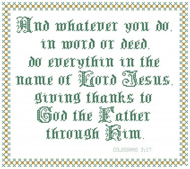 Thankfulness - And Whatever You Do Pattern Chart Graph