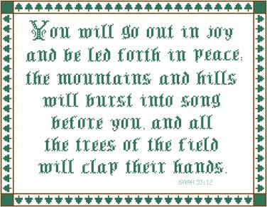 Peace - You Will Go Out In Joy Pattern Chart Graph