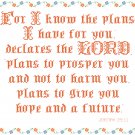 Encouragement - For I Know The Plans Pattern Chart Graph Encouragement - For I Know The Plans Pattern Chart Graph
