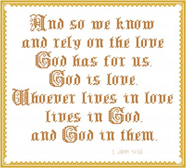 Love - And So We Know Pattern Chart Graph