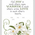 White Lilies Wedding Sampler Pattern Chart Graph