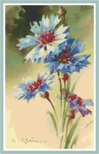 Blue Cornflowers by Catherine Klein Pattern Chart Graph