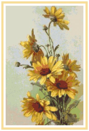 Deep Yellow Daisies by Catherine Klein Pattern Chart Graph