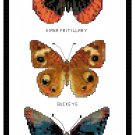 Diana, Buckeye and Red Spotted Purple Butterflies Pattern Chart Graph