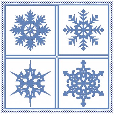Blue Snowflake Table Topper Pattern Chart Graph