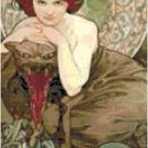 Emerald by Alphonse Mucha Pattern Chart Graph