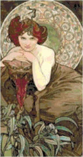 Emerald by Alphonse Mucha Pattern Chart Graph