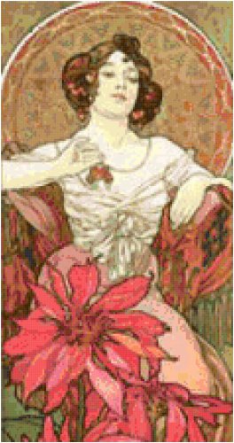 Ruby by Alphonse Mucha Pattern Chart Graph